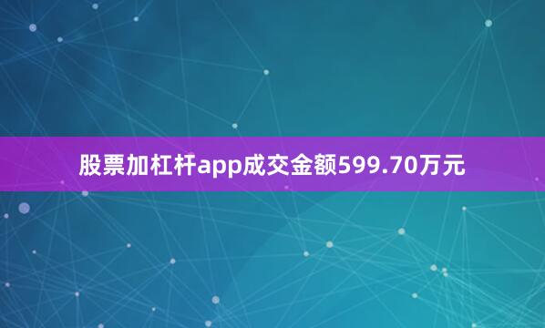 股票加杠杆app成交金额599.70万元